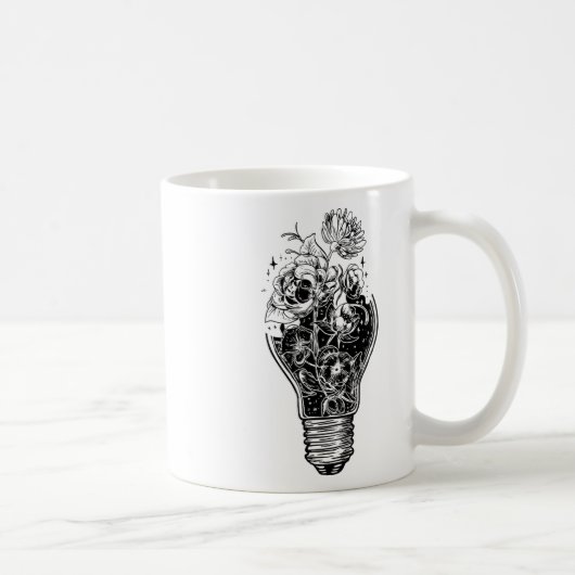 Flower Light Bulb of Power Tree Peace voor hippies Koffiemok (Rechts)