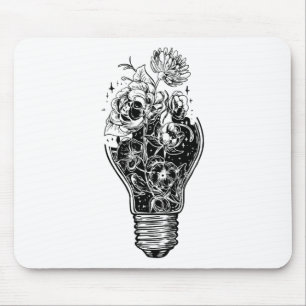 Flower Light Bulb of Power Tree Peace voor hippies Muismat