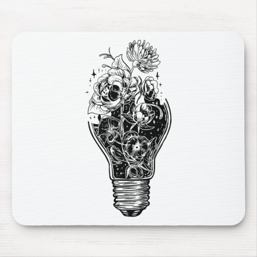 Flower Light Bulb of Power Tree Peace voor hippies Muismat (Voorkant)
