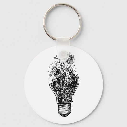 Flower Light Bulb of Power Tree Peace voor hippies Sleutelhanger (Voorkant)