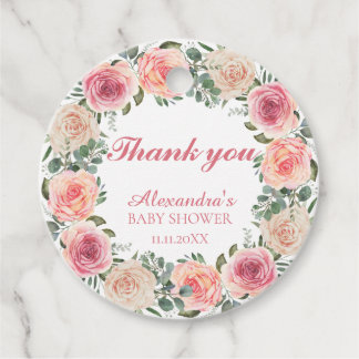 Flower Lijst Baby shower Dank u Bedankjes Labels