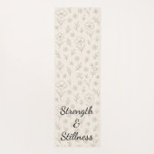 Flower Line Drawing Mindful Minimalist Quote Yogamat (Achterkant)