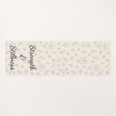 Flower Line Drawing Mindful Minimalist Quote Yogamat (Voorkant (horizontaal))
