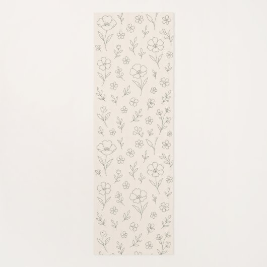 Flower Line Drawing Mindful Minimalist Yogamat (Achterkant)