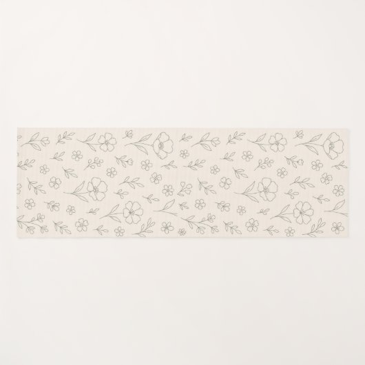 Flower Line Drawing Mindful Minimalist Yogamat (Voorkant (horizontaal))