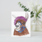 Flower Llama Briefkaart (Staand voorkant)