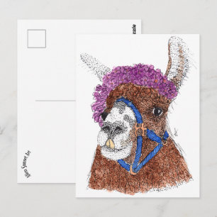 Flower Llama Briefkaart