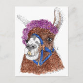 Flower Llama Briefkaart (Voorkant)