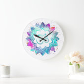 *~* Flower Lotus OM AUM Symbol Waterverf Mandala Grote Klok (Huis)