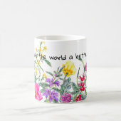 Flower Lover Koffiedrinker, Heldere waterverf Koffiemok (Center)