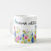 Flower Lover Koffiedrinker, Mama heeft koffie nodi Koffiemok (Voorkant links)