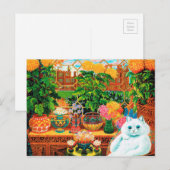 Flower Lovers Cat, Louis Wain Briefkaart (Voorkant / Achterkant)