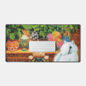 Flower Lovers Cat, Louis Wain Bureaumat (Keyboard & Muis)