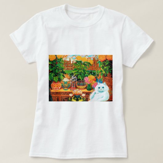 Flower Lovers Cat, Louis Wain T-shirt (Design voorkant)