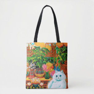 Flower Lovers Cat, Louis Wain Tote Bag