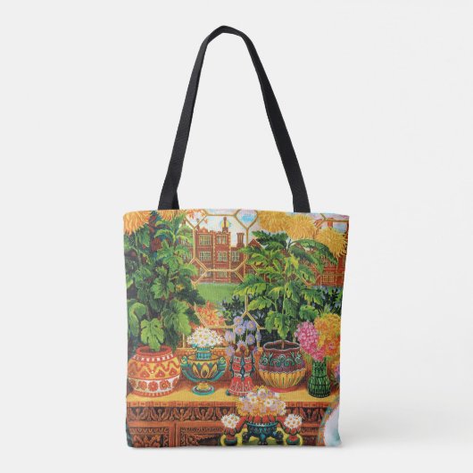 Flower Lovers Cat, Louis Wain Tote Bag (Achterkant)
