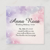 *~* Flower Macro Foto Elegant Pink Lavender Vierkante Visitekaartje (Achterkant)