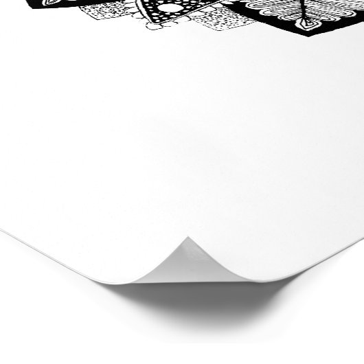 Flower Mandala black and white Poster (Hoek)