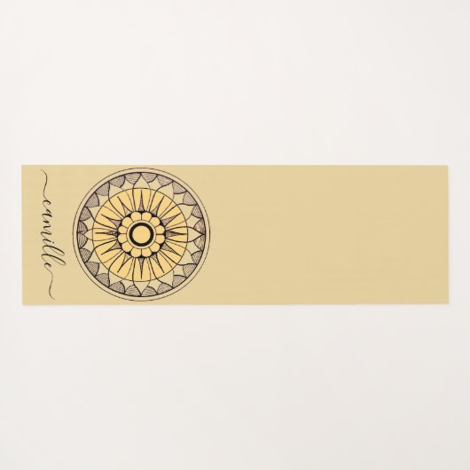 Flower Mandala Personalized Yoga Mat (Achterkant (horizontaal))