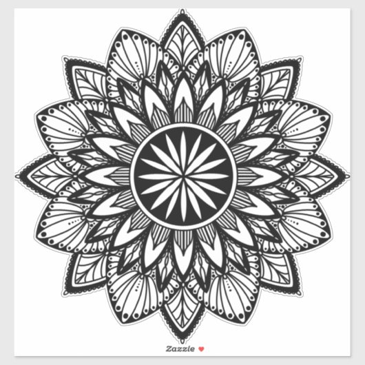 Flower Mandala Sticker | Mandala Zonnebloem (Vel)