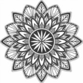 Flower Mandala Sticker | Mandala Zonnebloem (Voorkant)