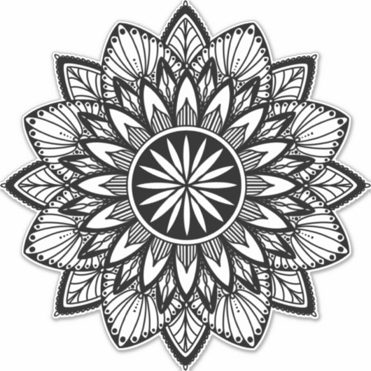 Flower Mandala Sticker | Mandala Zonnebloem (Voorkant)