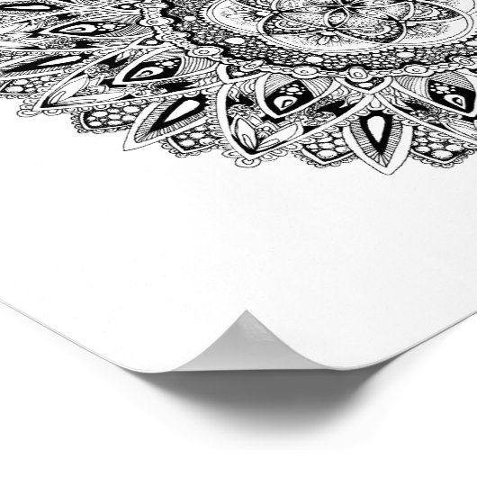 Flower mandala w/seed of life poster (Hoek)