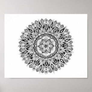 Flower mandala w/seed of life poster