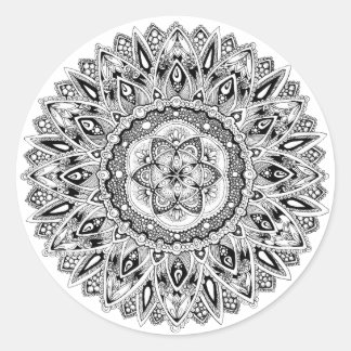 Flower mandala w/seed of life ronde sticker