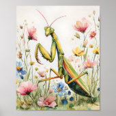 Flower Mantis Waterverf Print – Praying Mantis Po (Voorkant)