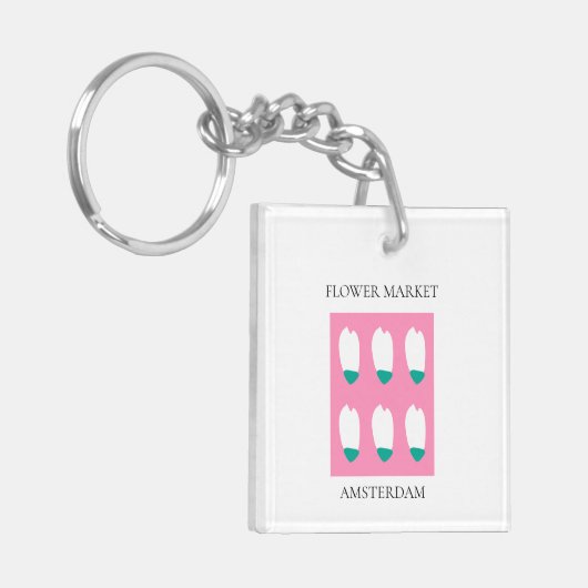 Flower Market - Amsterdam Sleutelhanger (Voorkant Links)