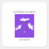 Flower Market - Athens Vierkante Sticker (Voorkant)