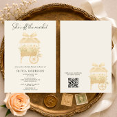 Flower Market Coquette Bow QR Code Bridal Shower Kaart