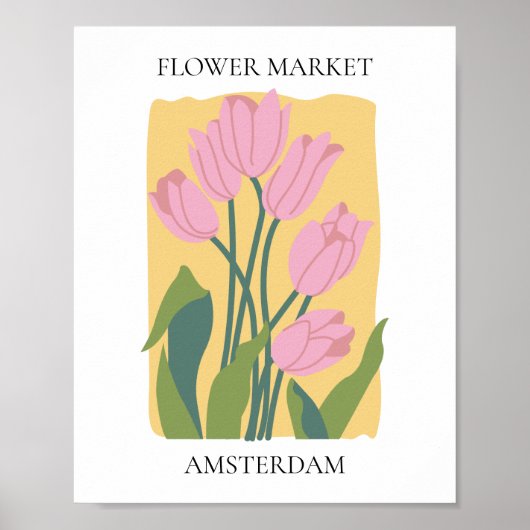 Flower Market Editable Amsterdam Poster (Voorkant)