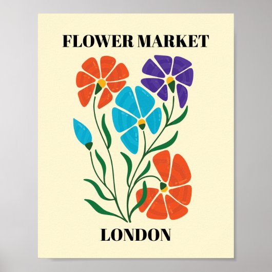 Flower Market Editable London Poster (Voorkant)