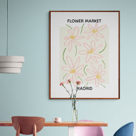 Flower Market Editable Madrid Poster