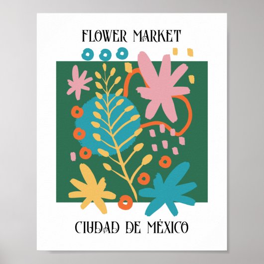 Flower Market Editable Mexico City Poster (Voorkant)