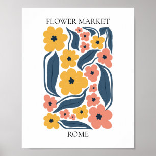 Flower Market Editable Rome Poster