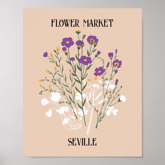 Flower Market Editable Sevilla Poster (Voorkant)