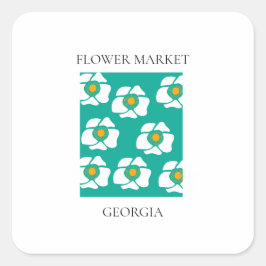 Flower Market - Georgia Vierkante Sticker