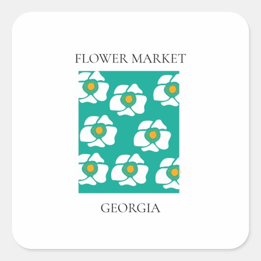 Flower Market - Georgia Vierkante Sticker (Voorkant)