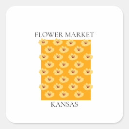 Flower Market - Kansas Vierkante Sticker