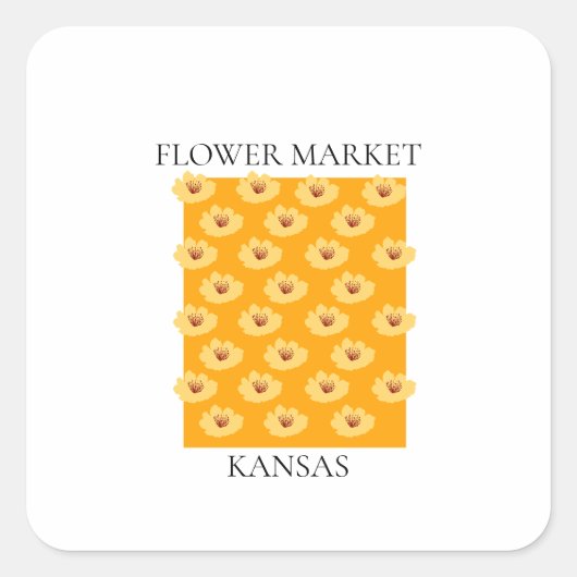 Flower Market - Kansas Vierkante Sticker (Voorkant)
