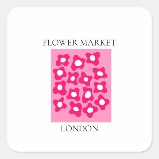 Flower Market - London Vierkante Sticker (Voorkant)