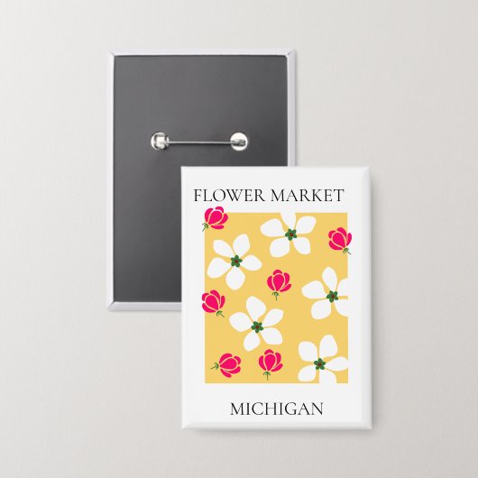 Flower Market - Michigan Button (Voorkant / Achterkant)