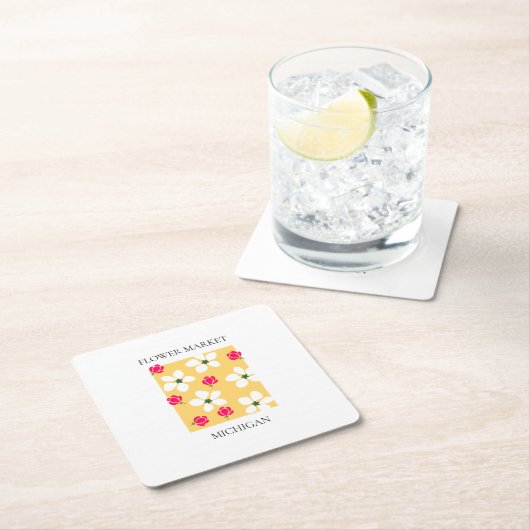 Flower Market - Michigan Kartonnen Onderzetters (Insitu)