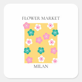 Flower Market - Milan Vierkante Sticker