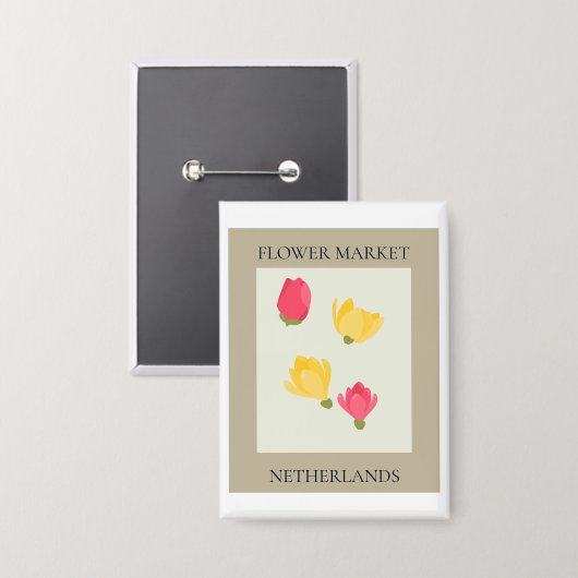 Flower Market - Netherlands Button (Voorkant / Achterkant)