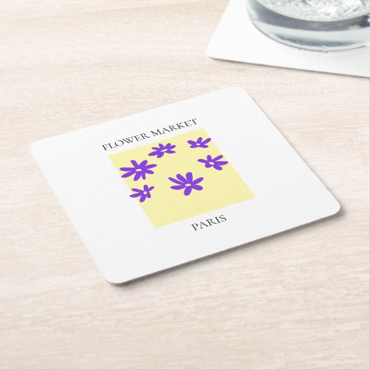Flower Market - Paris Kartonnen Onderzetters (Schuin)