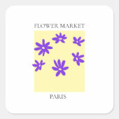 Flower Market - Paris Vierkante Sticker (Voorkant)